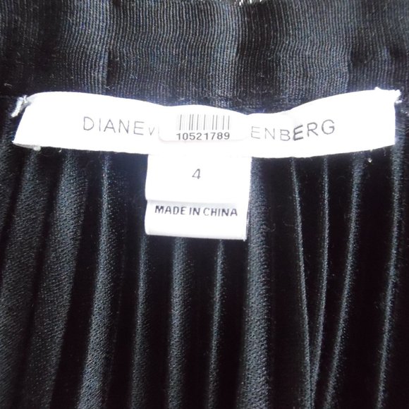 DVF Heavyn Pleated metallic Crepe Shimmer Black Holiday Skirt 4 - Picture 14 of 16